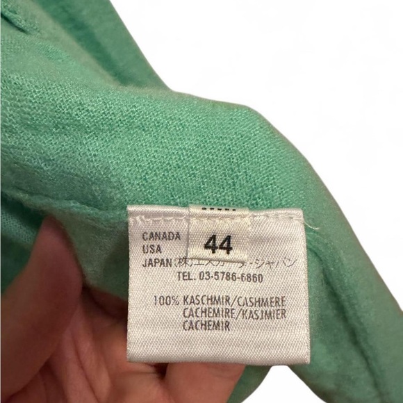 Escada Green Cashmere Tie and Snap Front Cardigan Knitwear - Picture 5 of 8